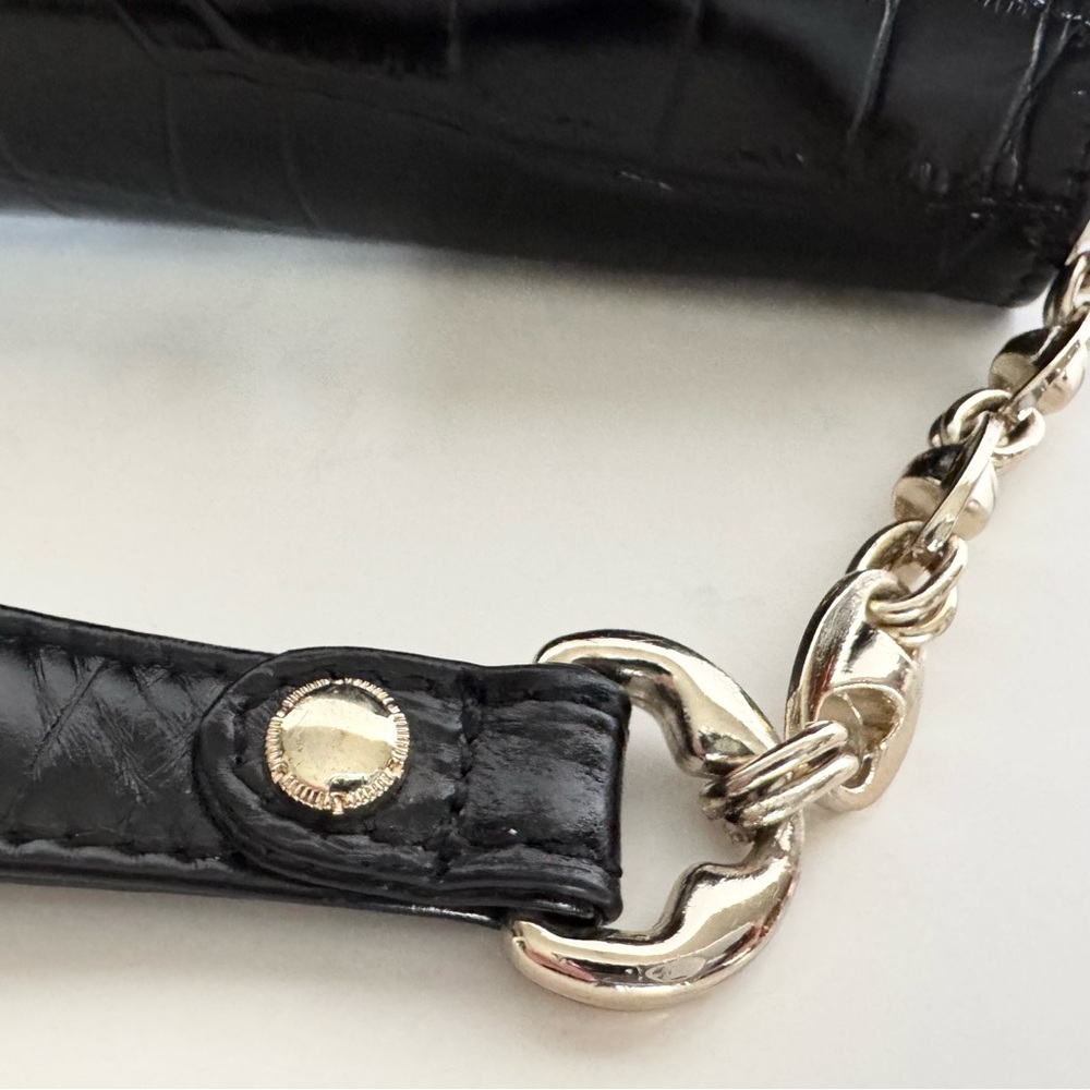 Shoulder Clutch Abigail Riggs ‘Miss Bouvier’ Black Embossed Leather - Picture 12 of 16